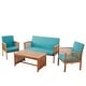preview thumbnail 45 of 47, Christopher Knight Home Carolina 4-Piece Outdoor Acacia Sofa Set - Stylish & Cozy Patio Seating