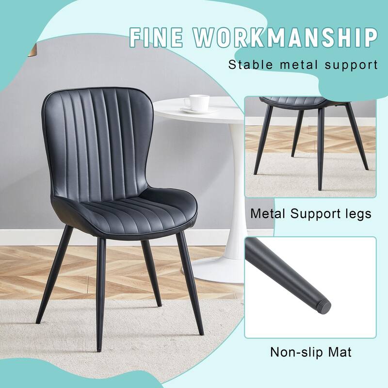The Minimalist Ergonomic Dining Chair Comes In A Pack of 4, With A Comfortable Design Of Extended And Curved Seat Cushions