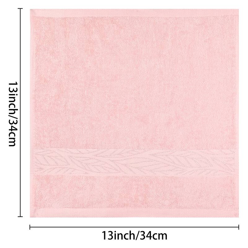 Cotton Bath Washcloths 6 Pack, Solid Breathable Face Towels, Multi-Purpose Wash Cloths for Bathroom 13" x 13"