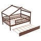 preview thumbnail 62 of 64, Pine Wood House Platform Bed with Trundle, Headboards - Creativity House Shape, Sturdy Build