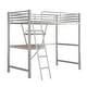 preview thumbnail 23 of 24, Industrial Modern Twin Size Loft Metal & MDF Bed with Built-in Desk and Shelf, Sturdy Construction & Safety Guaranteed, Black