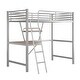 preview thumbnail 10 of 11, Industrial Modern Twin Size Loft Metal & MDF Bed with Built-in Desk and Shelf, Sturdy Construction & Safety Guaranteed, Silver