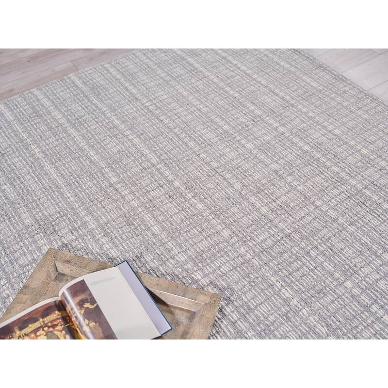 Exquisite Rugs Alpine Handmade Handloomed New Zealand Wool Gray/Ivory Area Rug