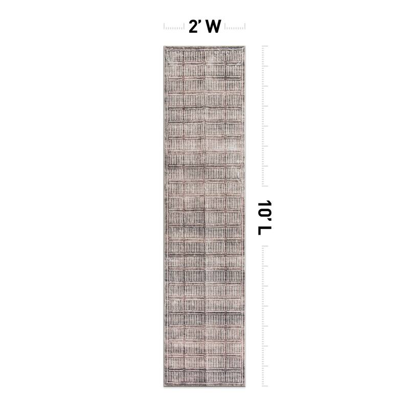 World Rug Gallery Bohemian Stripe Lines Washable Non Slip Area Rug