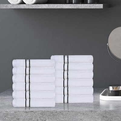 Turkish Cotton Heavyweight Washcloth Set of 12 by Superior