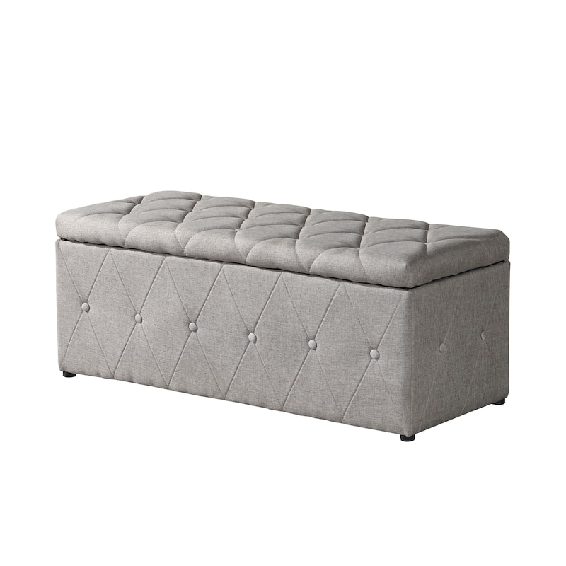 Rectangular Storage Ottoman Short velvet with 2 Set Ottomans