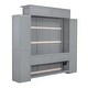 preview thumbnail 12 of 16, Queen Size Wall Bed with Storage Cabinets and Built-in Lighting Foldable Space Saving Murphy Bed