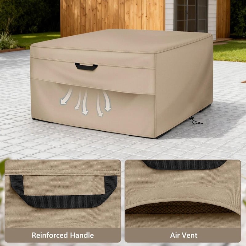 Heavy-Duty Patio Fire Pit Cover - Waterproof, UV-Resistant & Tear-Proof with All-Weather Protection