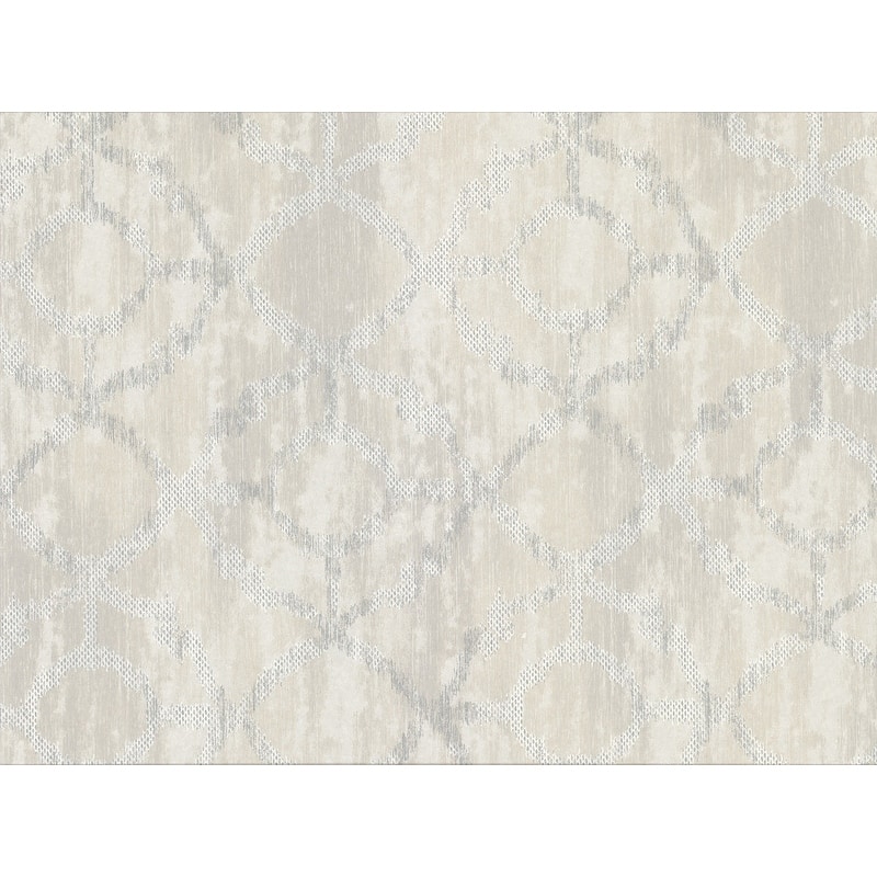 Brewster Dashwood Neutral Distressed Geometric Wallpaper - 27.5in x 315.6in x 0.025in