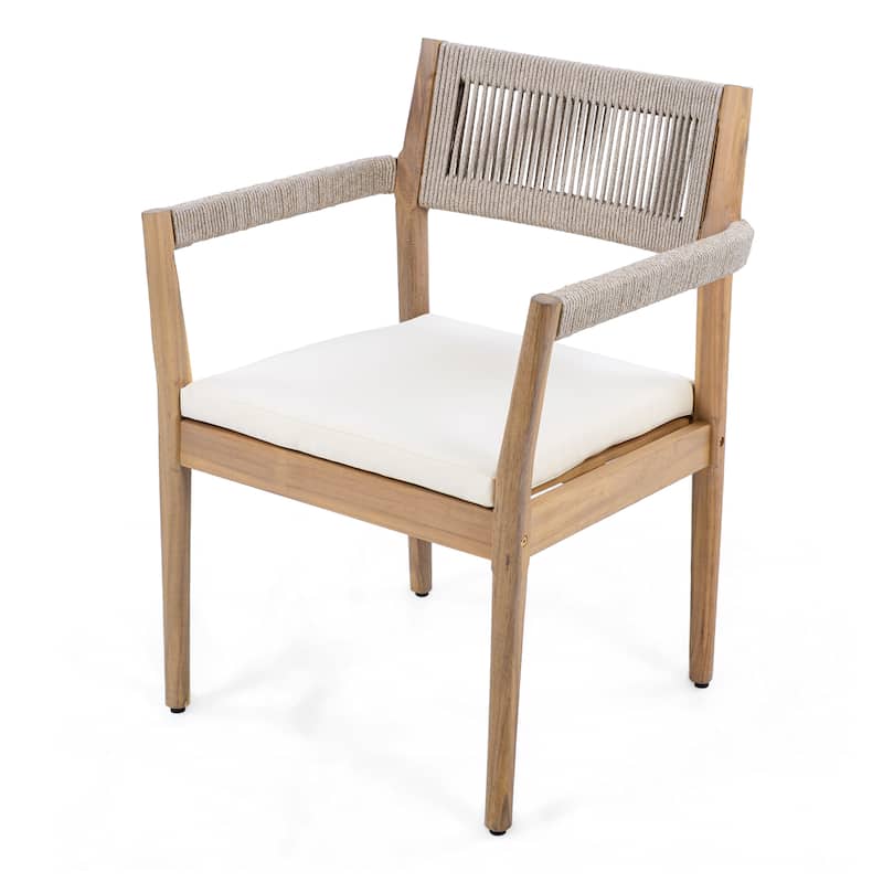 Christopher Knight Home - Sable Acacia Wood Rope Outdoor Dining Chair Set