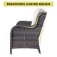 preview thumbnail 81 of 89, Outdoor Wicker High Back Club Chair with Cushions (Set of 2)