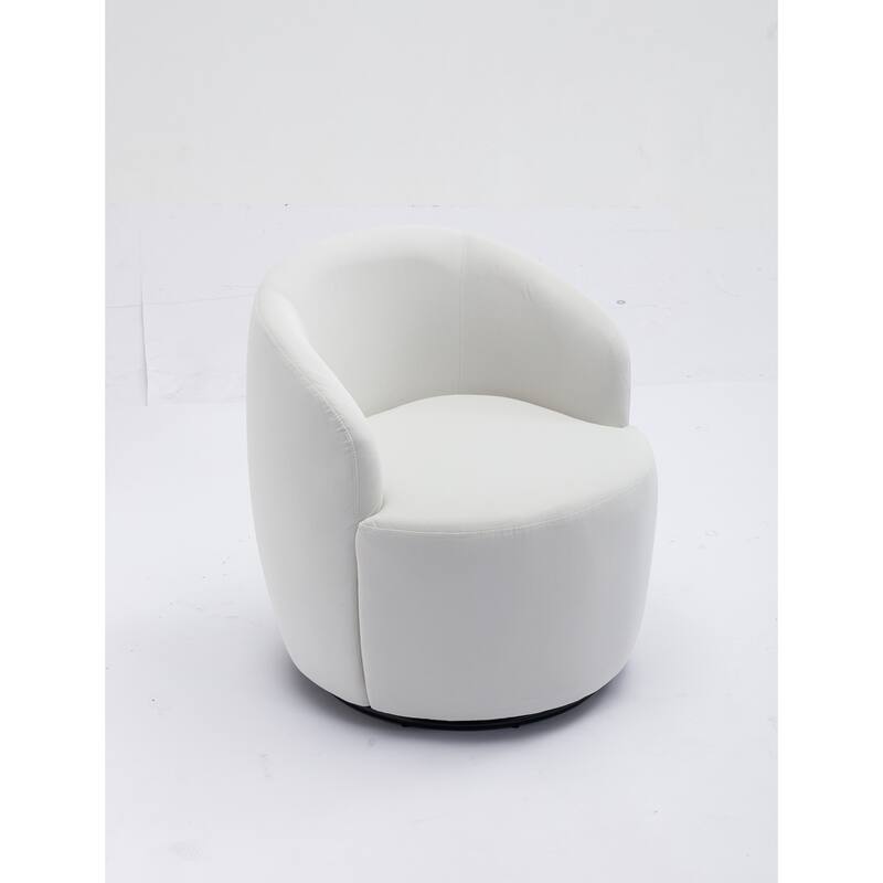 Velvet Fabric Swivel Barrel Chair