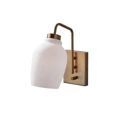 Adesso Clara Antique Brass Wall Lamp