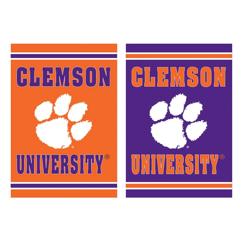 Embossed Suede Flag, Garden Size, Clemson University