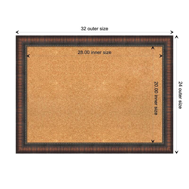 Caleb Brown Framed Natural Corkboard Bulletin Board - Board Size 28x20