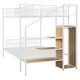 preview thumbnail 7 of 8, White Twin over Full Metal Bunk Bed with Wire Shelving and Storage Ladder