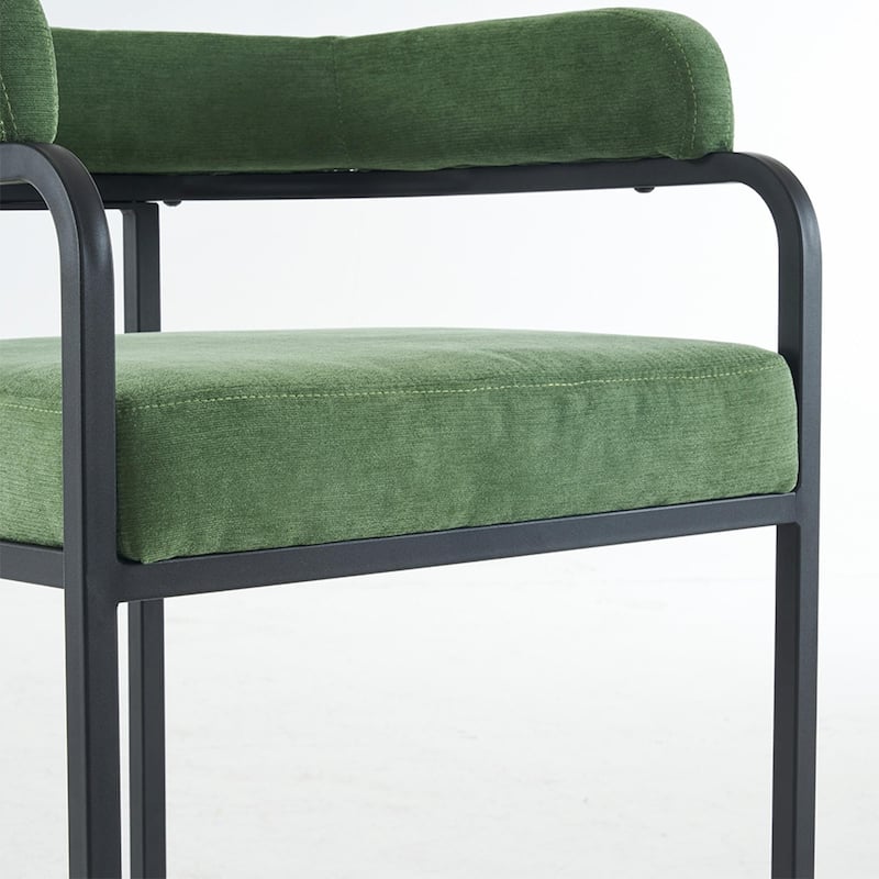 Modern Chenille Bar Stools Set of 2, Upholstered Counter Height Chairs