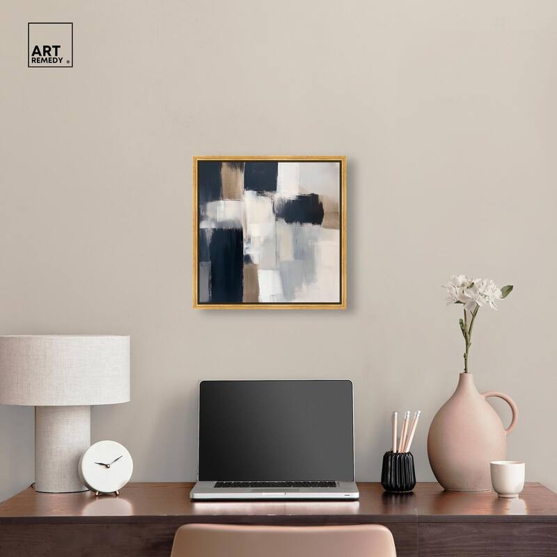Blue and Tan Abstraction II Canvas by Art Remedy