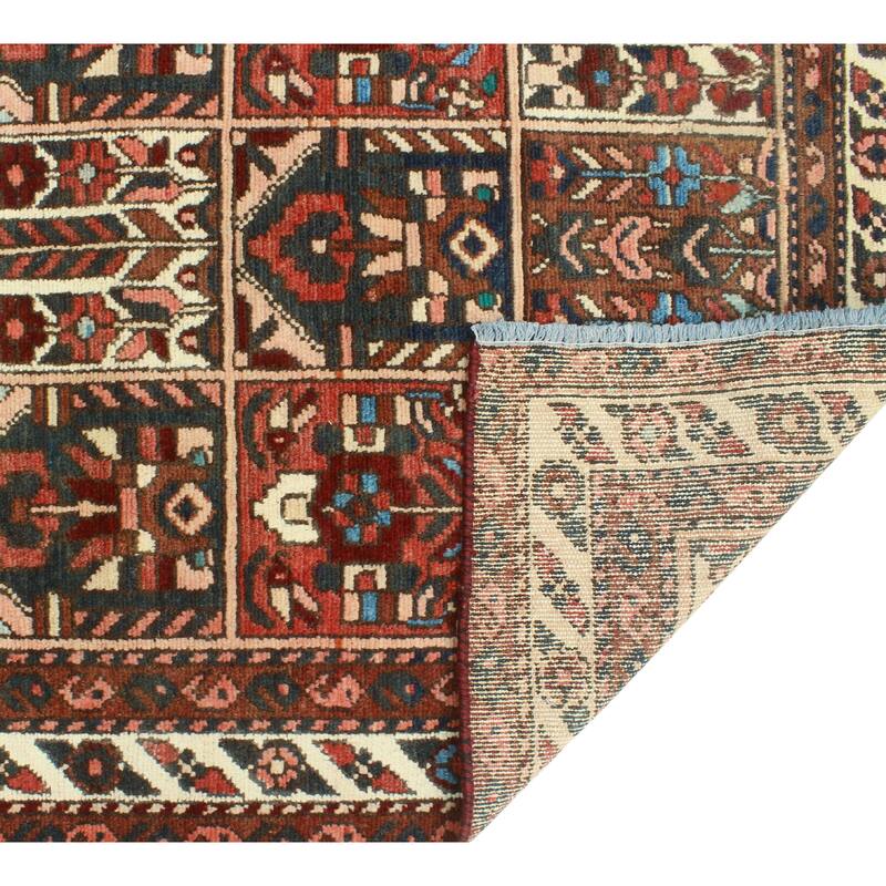 Fine Vintage Bakhtiari Nelson Red/Navy Runner - 3'2" x 9'6"