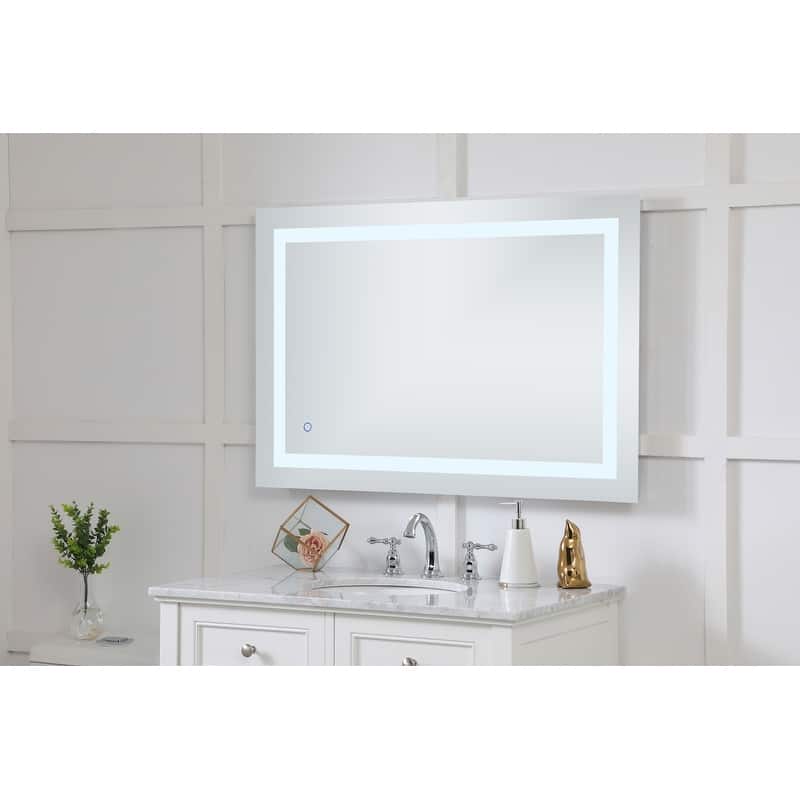 Avalon 27" x 40" Hardwired LED mirror - Silver