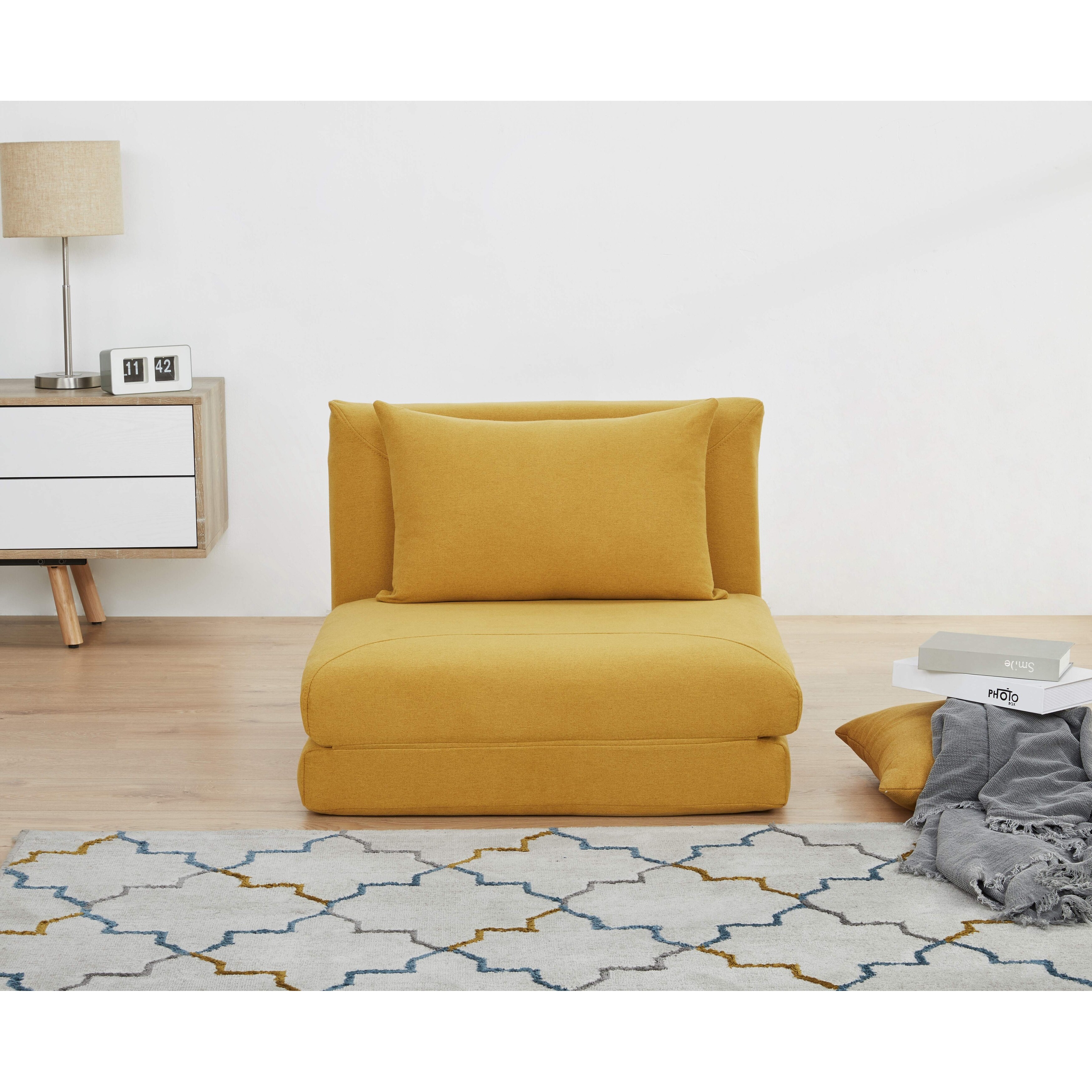 Yellow futon best sale chair