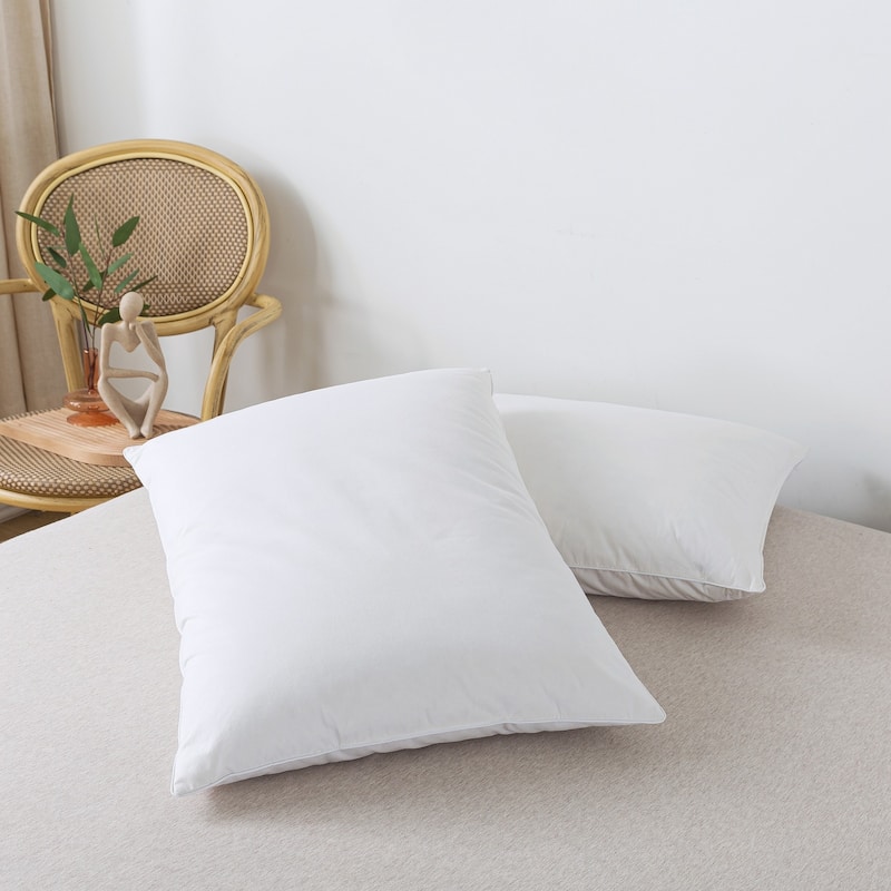 Fleece & Feather Wool Surround with Feather Core Pillow - White - King