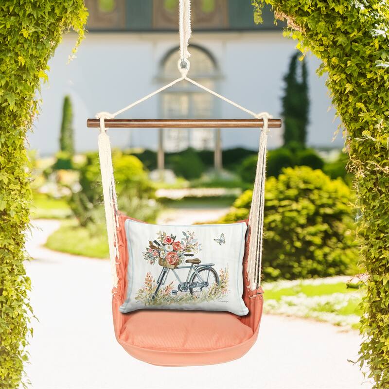 Magnolia Casual Swing Set 4 piece - Living Coral w/ Bike with Flower Basket