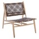 preview thumbnail 39 of 63, SAFAVIEH Bandelier Open Leather Weave Squared Accent Chair. - 26" W x 32" D x 31" H