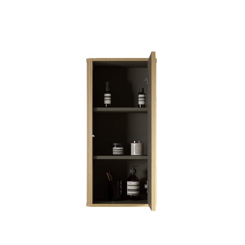 Cc0414S306 Natural Oak Bathroom Floating Side Cabinet
