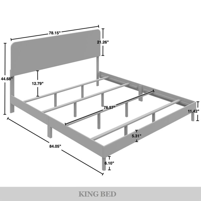 CraftPorch Minimalist Velvet Upholstered Bed