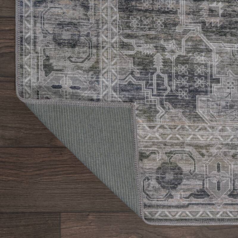 JONATHAN Y Dalyan Ornate Medallion Machine Washable Area Rug