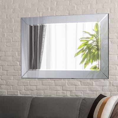 Allan Andrews Rectangular Wall Mirror with Mirrored Smoky Gray Wood Frame - 30.3/4" x 45.1/2" x 3/4"