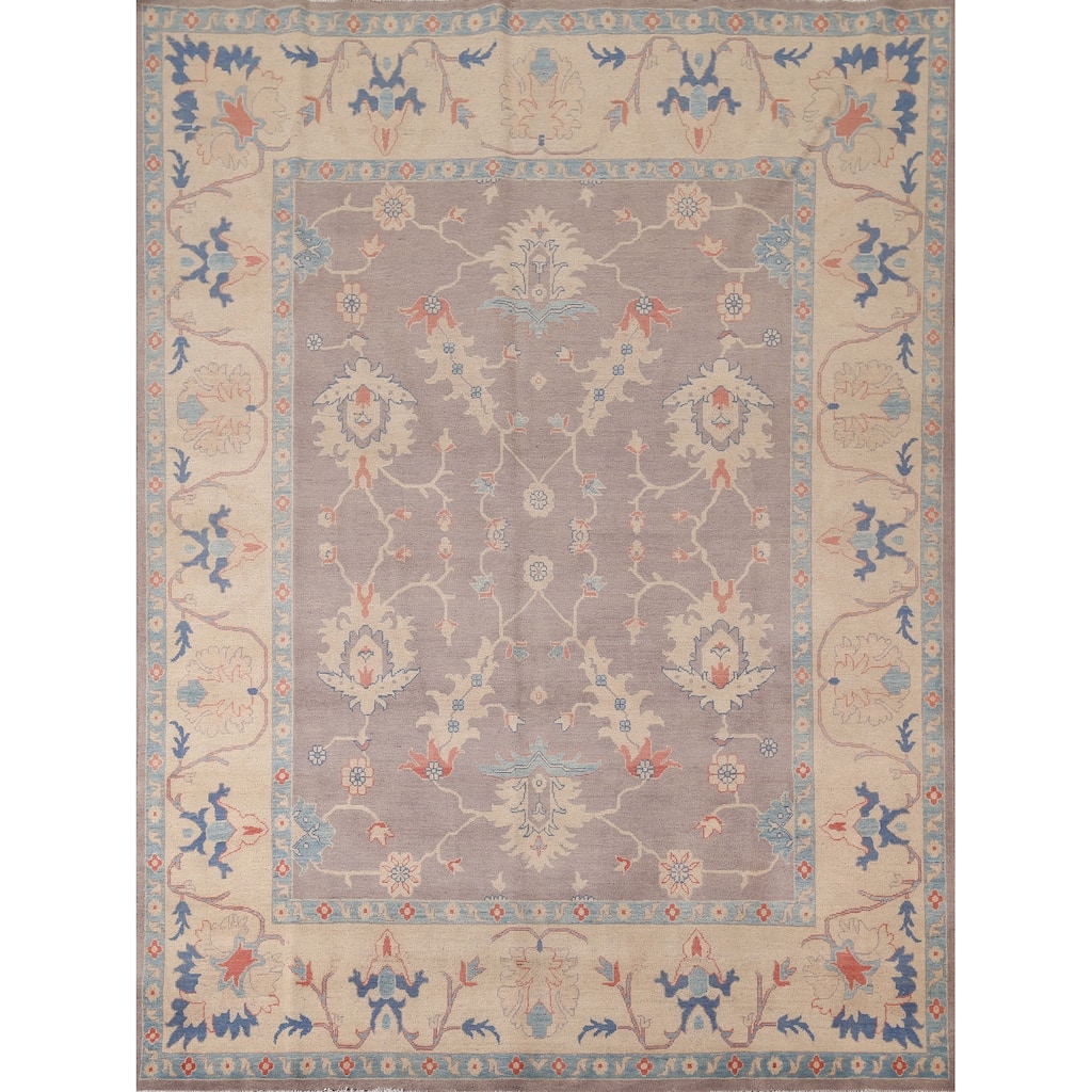 Earth Tone Oushak Oriental Area Rug Handmade Wool Carpet - 8'3" x 9'10"