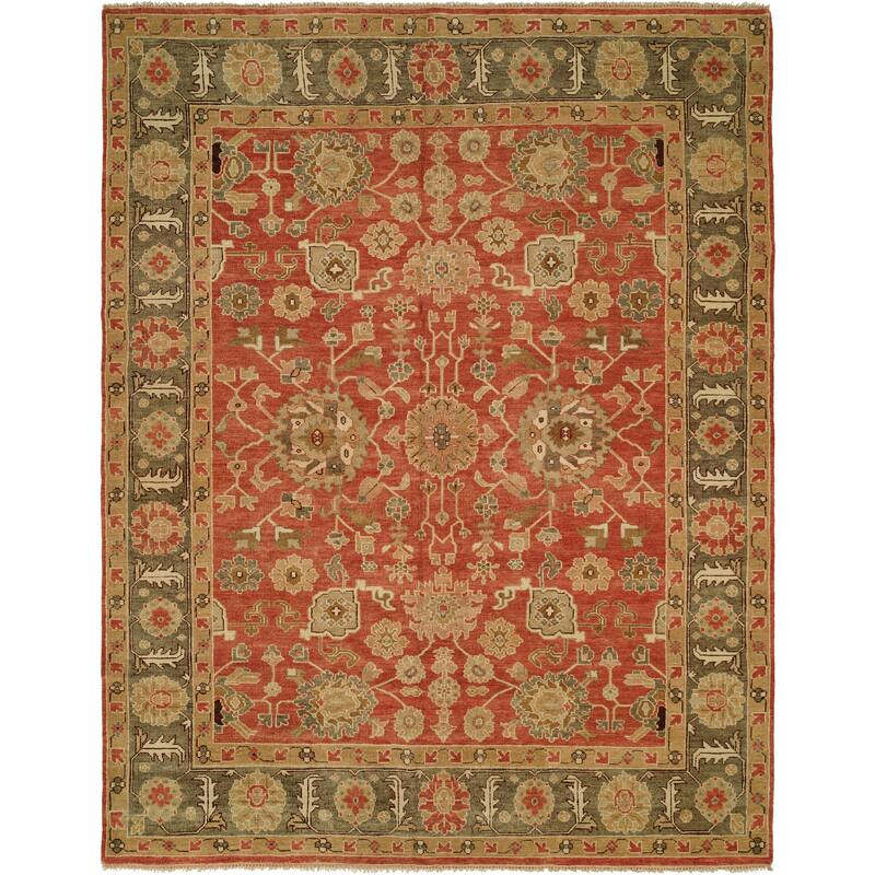 Traditional Multi-Colored Hand-Knotted Wool Area Rug - 4' x 6' - Multi-Colored