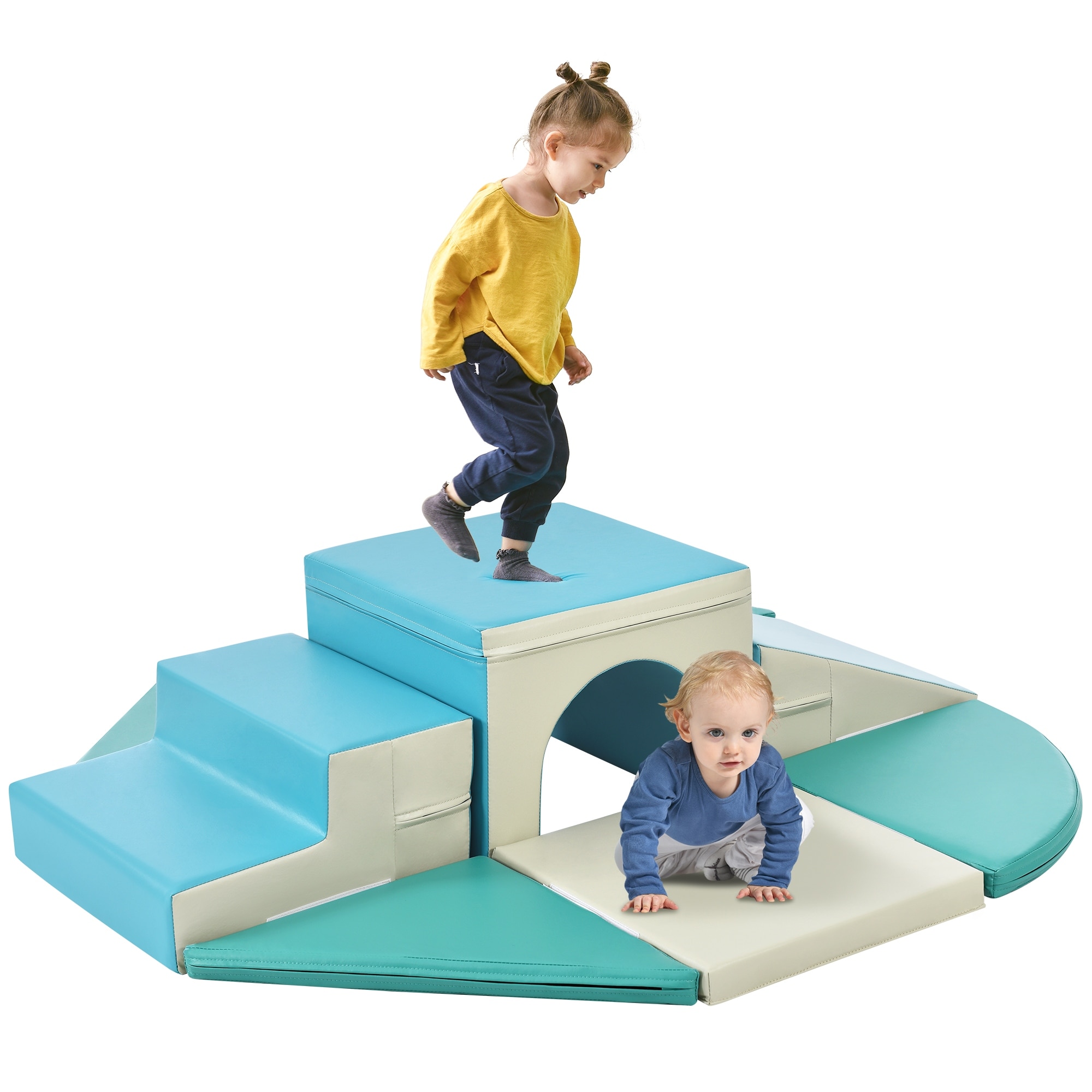 Soft Climb and Crawl Foam Playset 9 in 1,Safe Soft Foam Nugget Block for,Kids Crawling and Climbing Indoor Active Play Structure