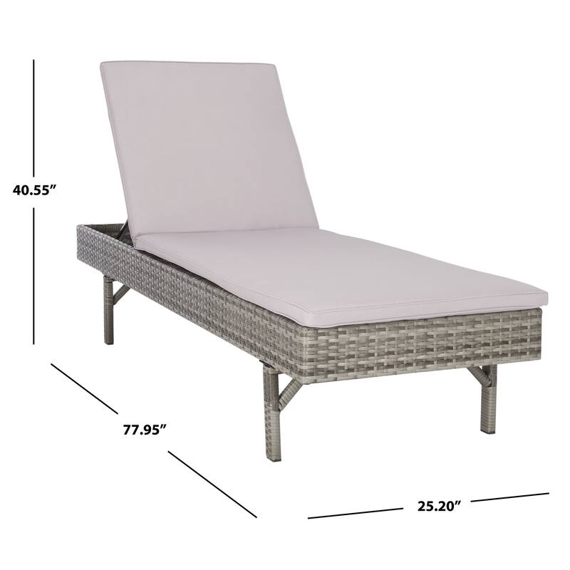 SAFAVIEH Outdoor Sanaa Sun Lounger with Cushion - 25Wx77Dx41H