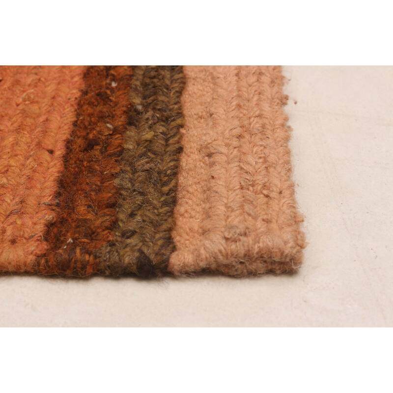 ECARPETGALLERY Flat-Weave Natural Orange Wool Tapestry Kilim - 9'10 x 9'5