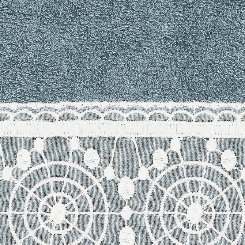 Authentic Hotel and Spa 100% Turkish Cotton Arian 3PC Cream Lace Embellished Towel Set
