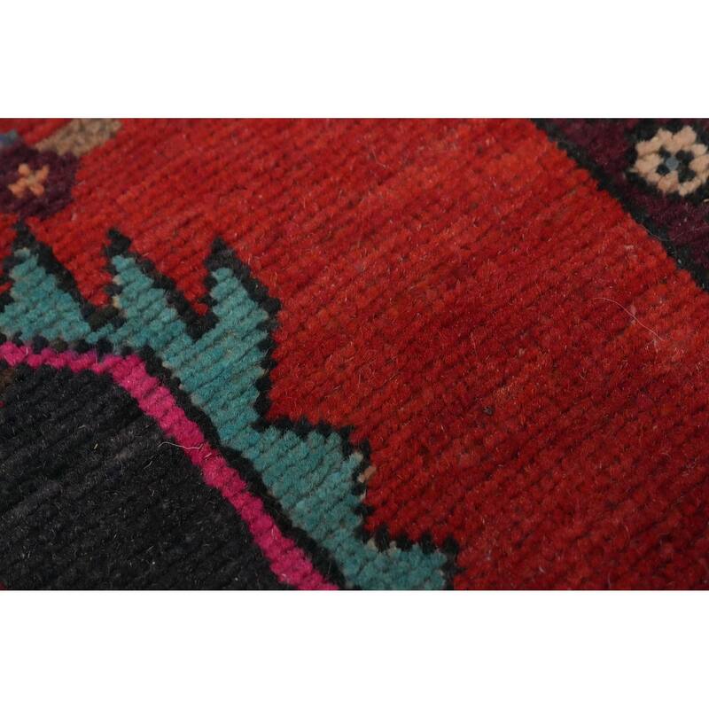 Hand Knotted Oriental 100% Wool Carpet Traditional Tribal Red Ardebil Runner Rug - 9' 8'' X 3' 6''