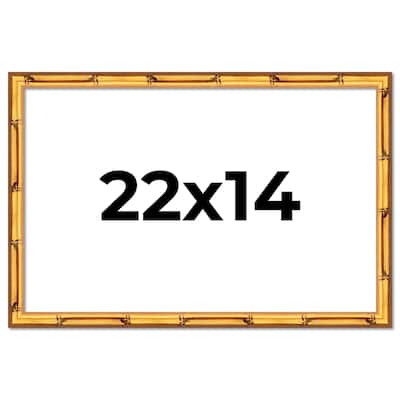 22x14 Frame Gold Bamboo Picture Frame - Complete Modern Photo Frame