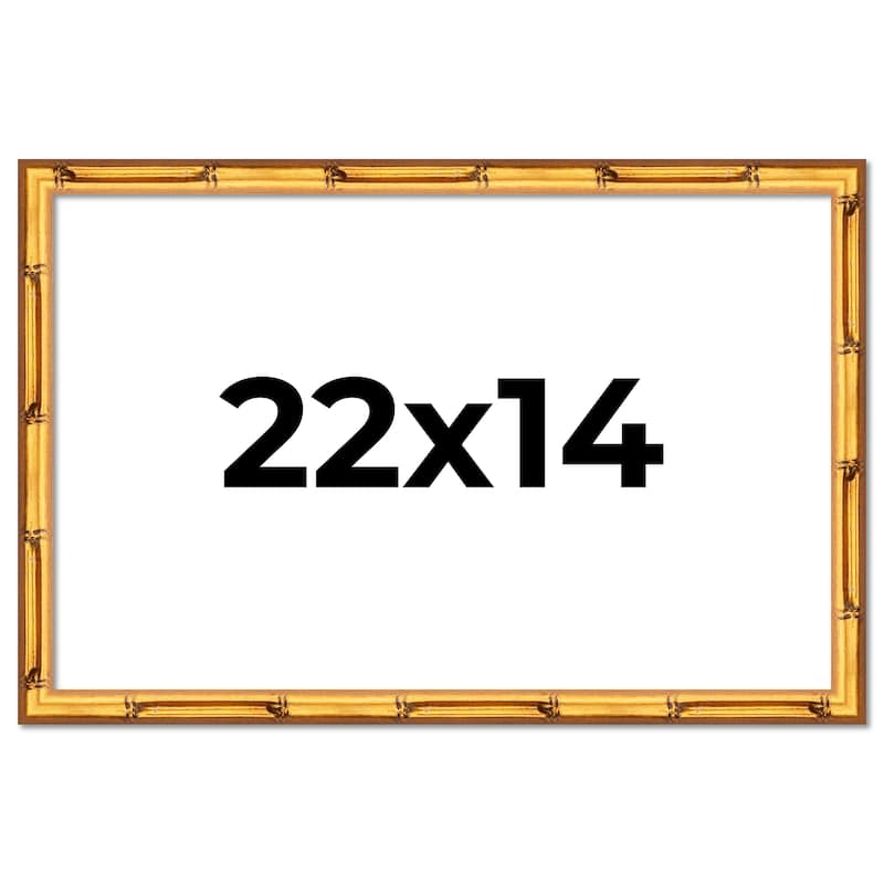 22x14 Frame Gold Bamboo Solid Wood Picture Frame | 1 Inch Moulding