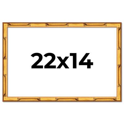 22x14 Frame Gold Bamboo Solid Wood Picture Frame | 1 Inch Moulding