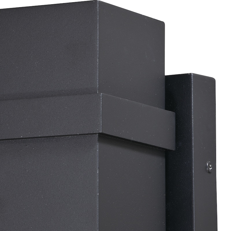 Lavage Aluminum 2 Light LED Black Rectangle Outdoor Wall Lantern - 4-in W x 7-in H x 5.5-in D
