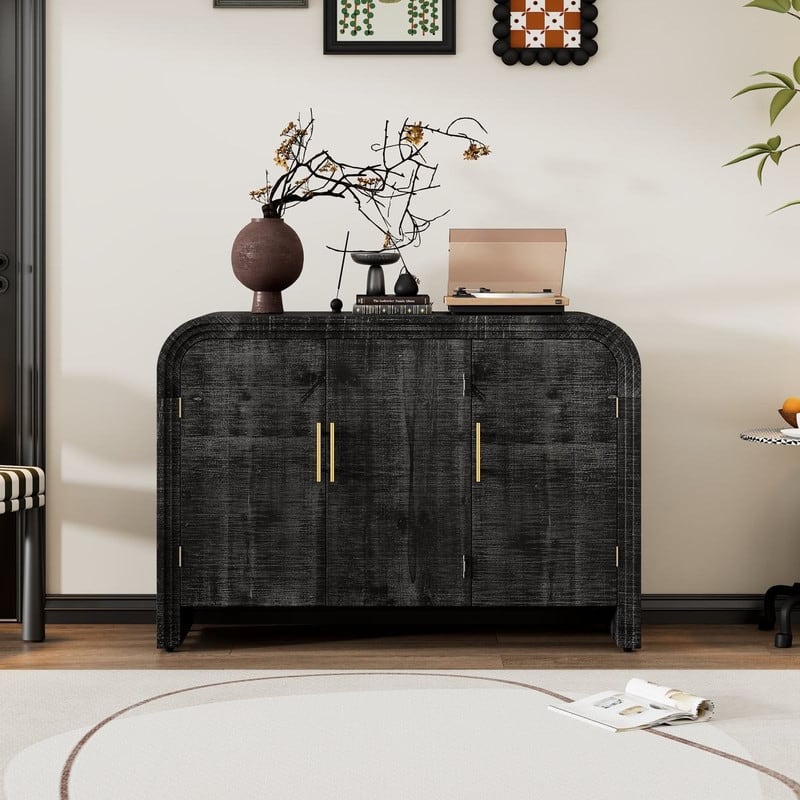 47.2''W Sideboard with Gold Handles and Adjustable Dividers