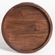 preview thumbnail 40 of 68, KINWELL Round Black Walnut Wood Serving Tray Ottoman Tray with Handles