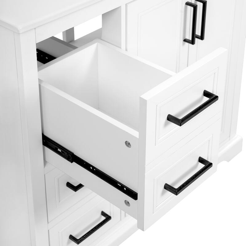 Anmytek 36 Inch Modern Bathroom Vanity with Ceramic Sink Soft Closing Door Adjustable Shelf and 3 Drawers