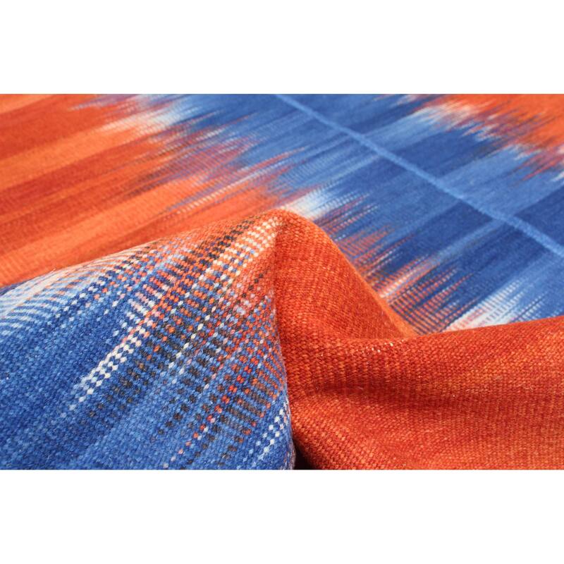 ECARPETGALLERY Flat-Weave Ankara FW Dark Blue Wool Kilim - 5'0 x 8'0