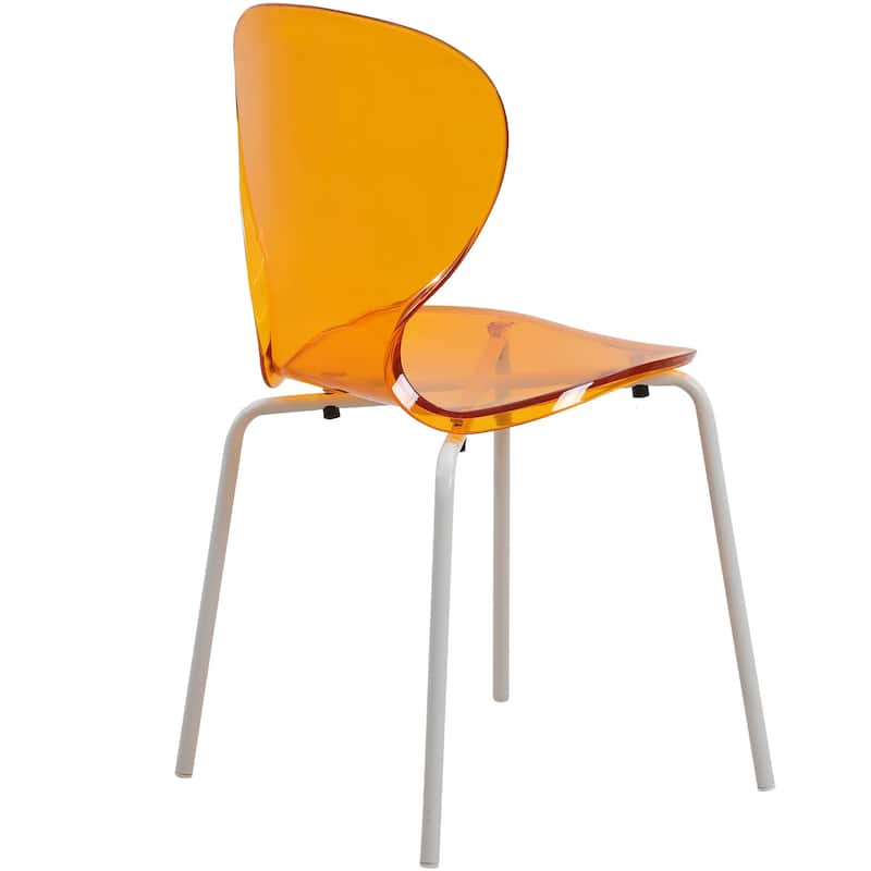 Stackable Plastic Dining Chair Transparent Modern Accent Side Chair for Indoor and Outdoor