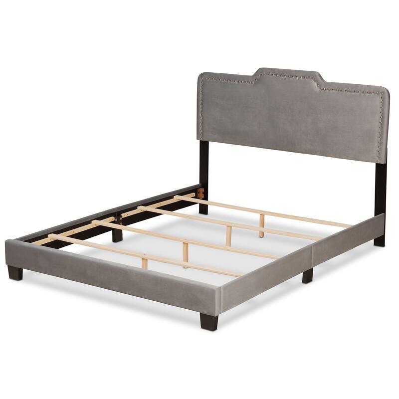 Benjen Modern Glam Velvet Fabric Upholstered Panel Bed