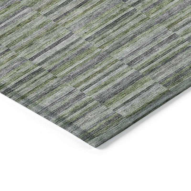 HomeRoots Striped Transitional Rectangle Outdoor Rug